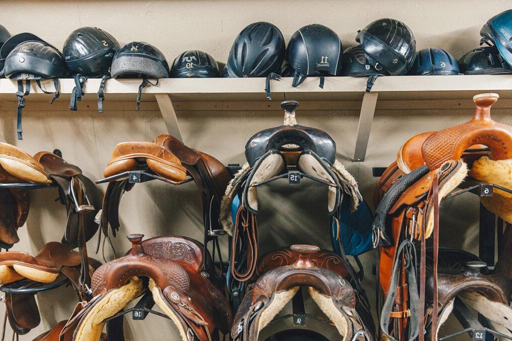 saddles in the barn